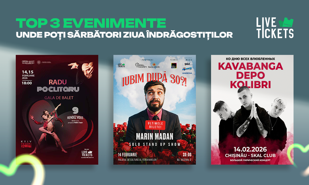 Top 3 evenimente unde poți sărbători Ziua Îndrăgostiților în Chișinău